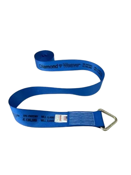 4" x 30' Diamond Weave Winch Strap with D-Ring (Single)