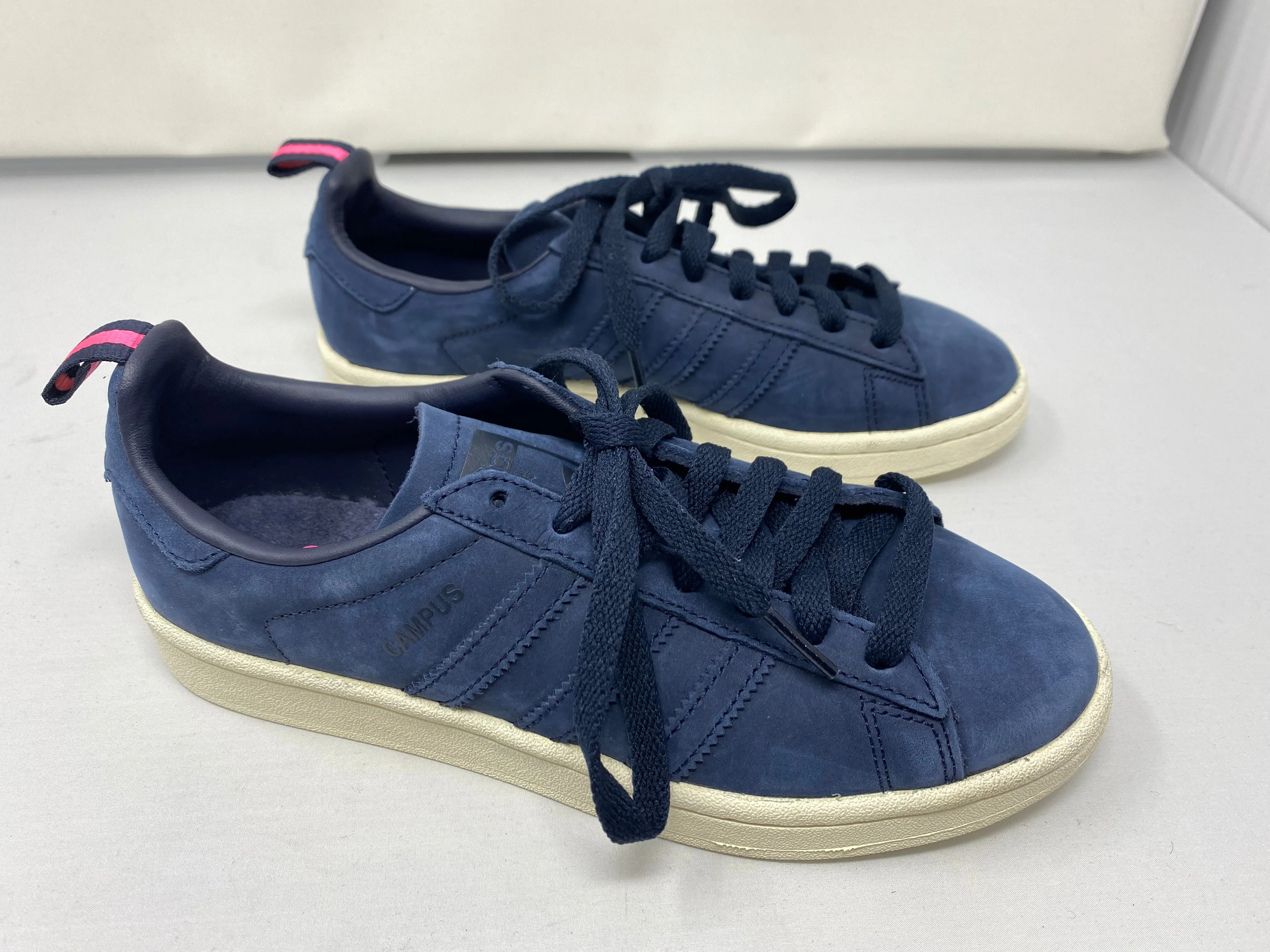 Adidas Campus Suede Three Stripe Sneaker Suede Dark Blue