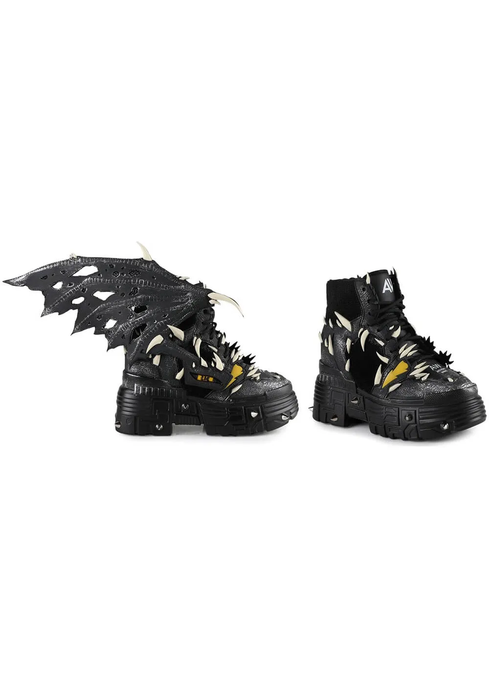 Anthony Wang Black Apple Wing Sneakers Black