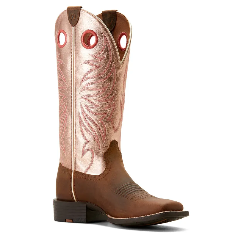 'Ariat' Women's Round Up Ryder Square Toe  - Distressed Brown