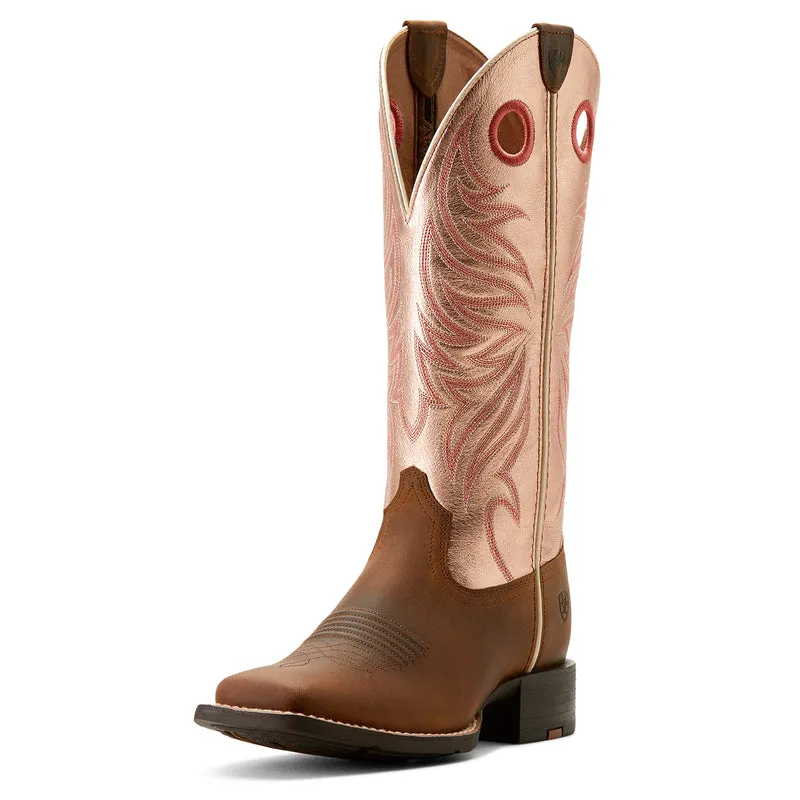 'Ariat' Women's Round Up Ryder Square Toe  - Distressed Brown