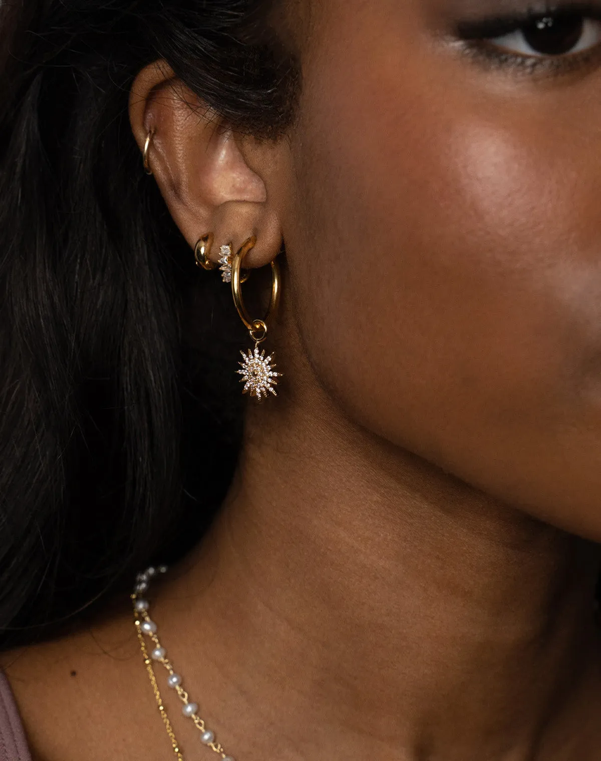 Aurora & Luna on Midi Gold Hoops