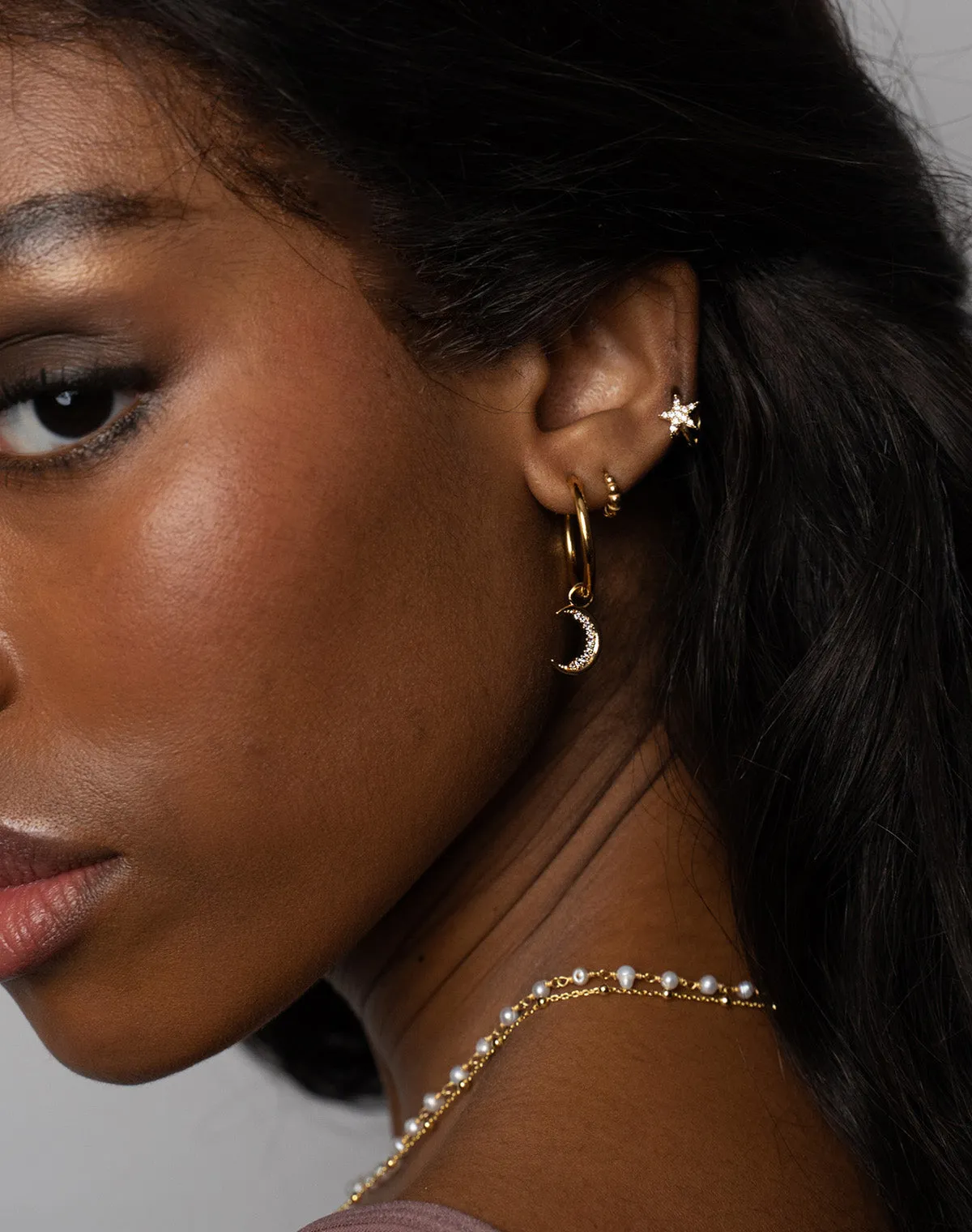 Aurora & Luna on Midi Gold Hoops