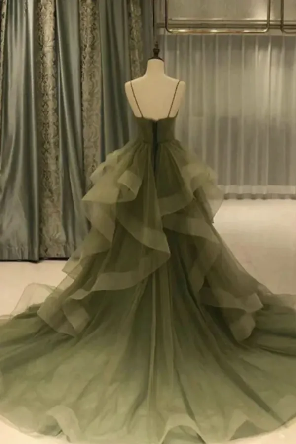 Ball Gown Organza Ruffles Quinceanera Dresses Spaghetti Straps APP0825