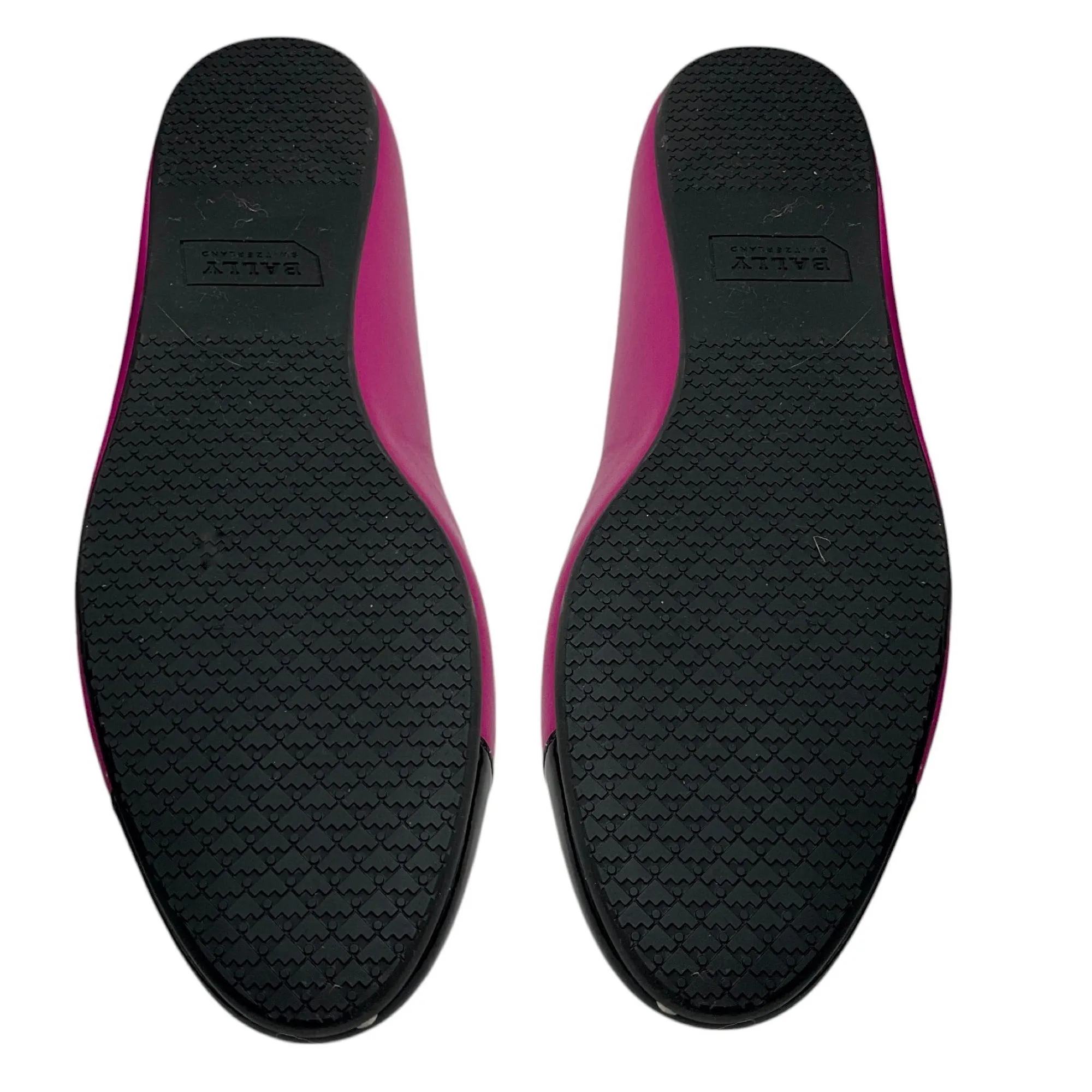 Bally Fuchsia / Black Sofye Two-Tone Patent Leather and Leather Ballet Flats