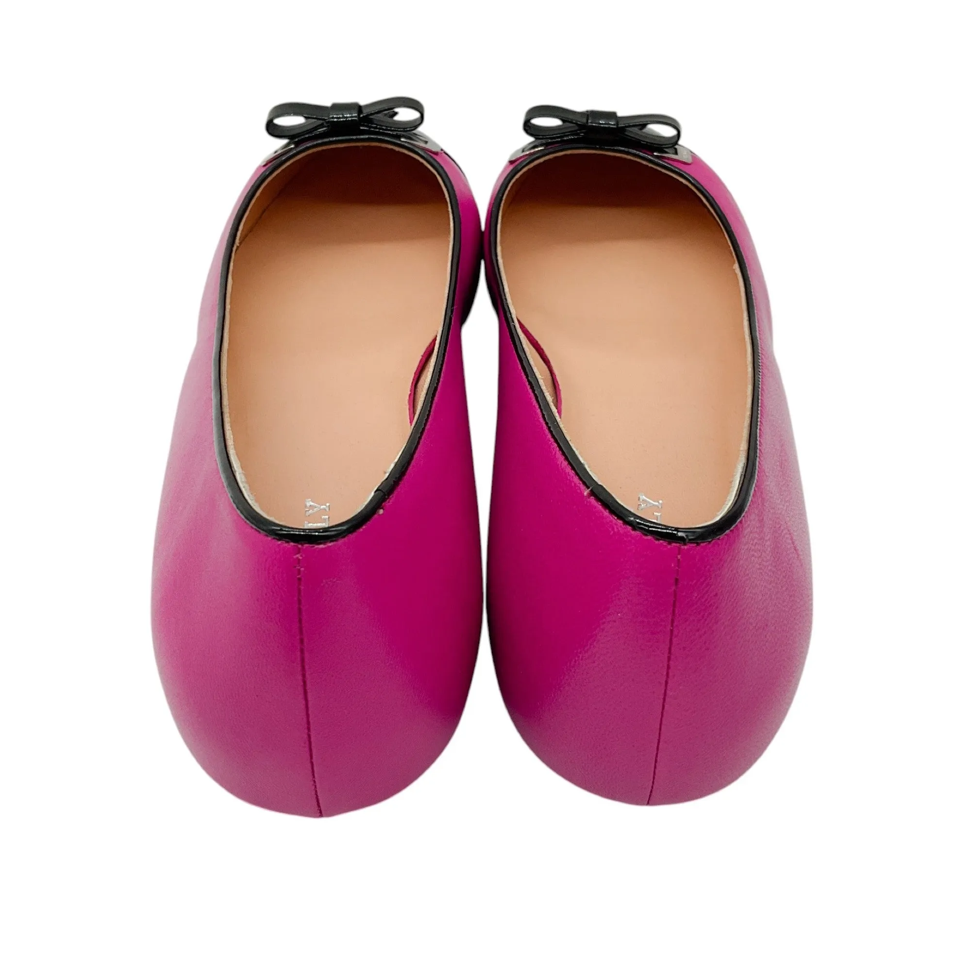 Bally Fuchsia / Black Sofye Two-Tone Patent Leather and Leather Ballet Flats