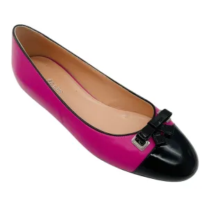 Bally Fuchsia / Black Sofye Two-Tone Patent Leather and Leather Ballet Flats
