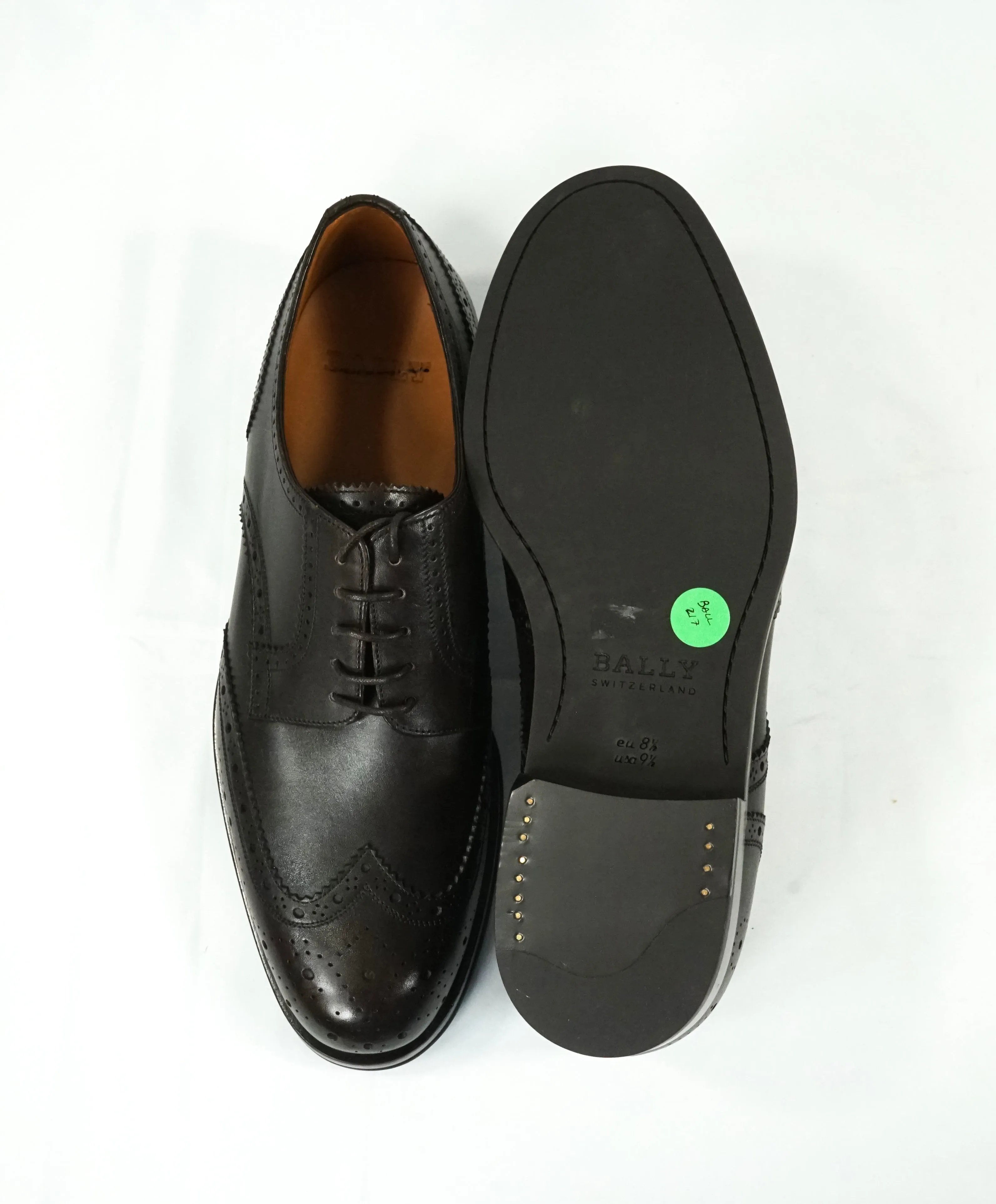 BALLY - “NORSK” Detailed Brogue Engraved Logo Wingtip Oxfords - 9.5