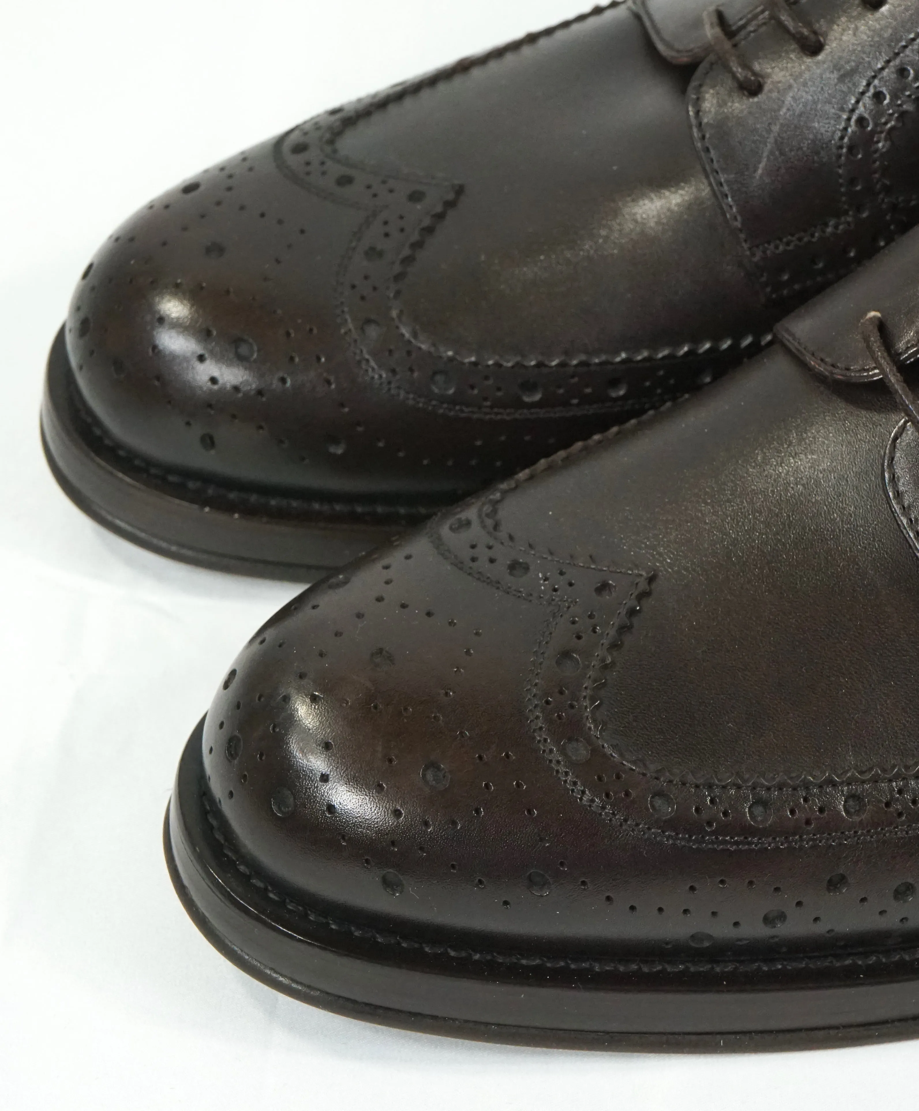 BALLY - “NORSK” Detailed Brogue Engraved Logo Wingtip Oxfords - 9.5