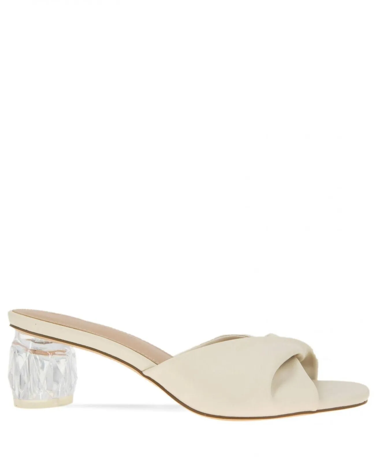 BCBGeneration Women's Mebba Heel Sandal Shoes GN226110 Cream Off White 7M