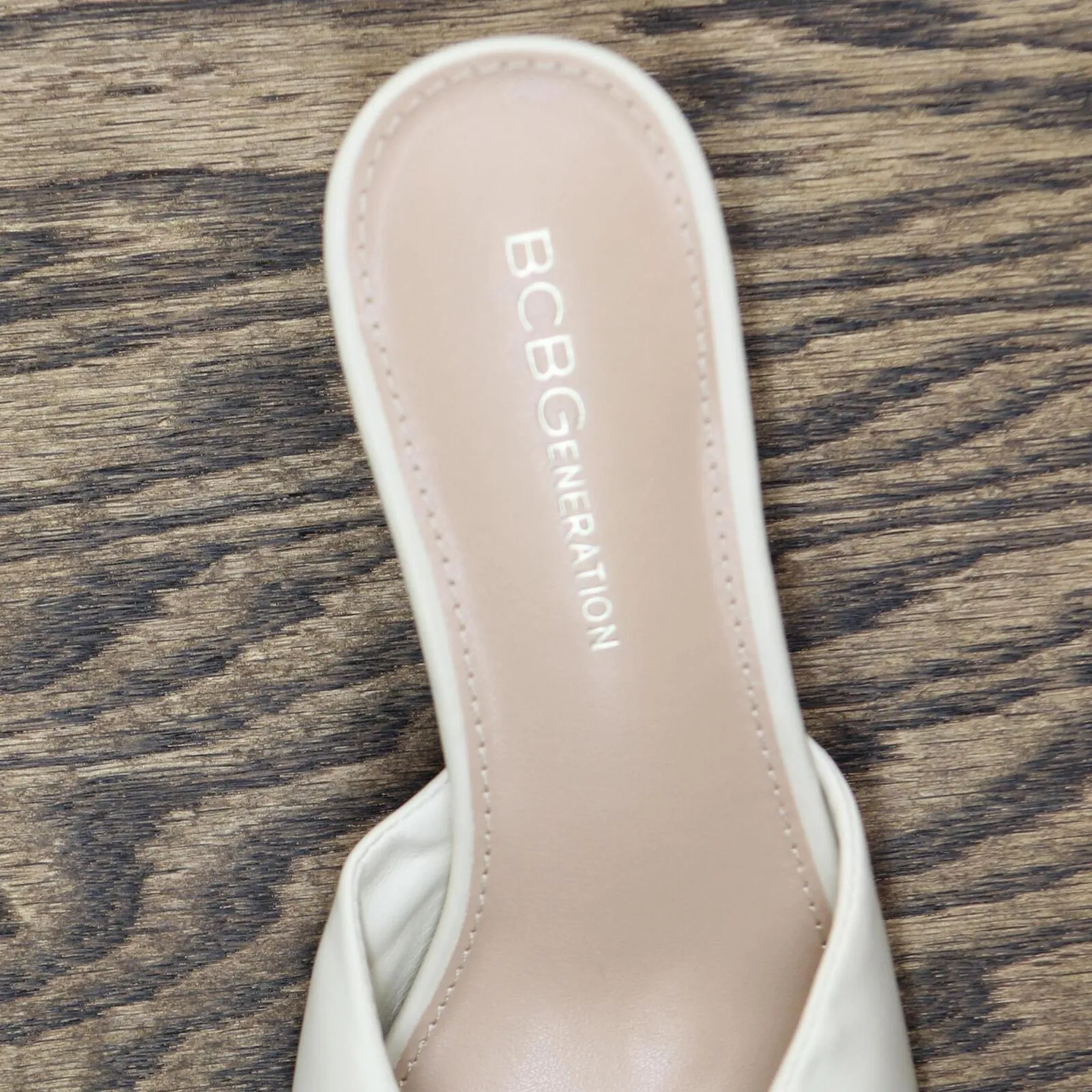 BCBGeneration Women's Mebba Heel Sandal Shoes GN226110 Cream Off White 7M