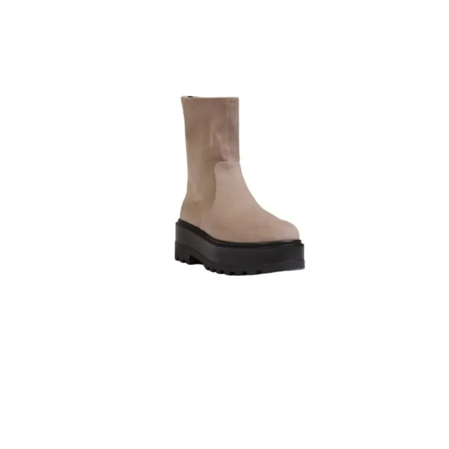 Beige Suede Platform Boot