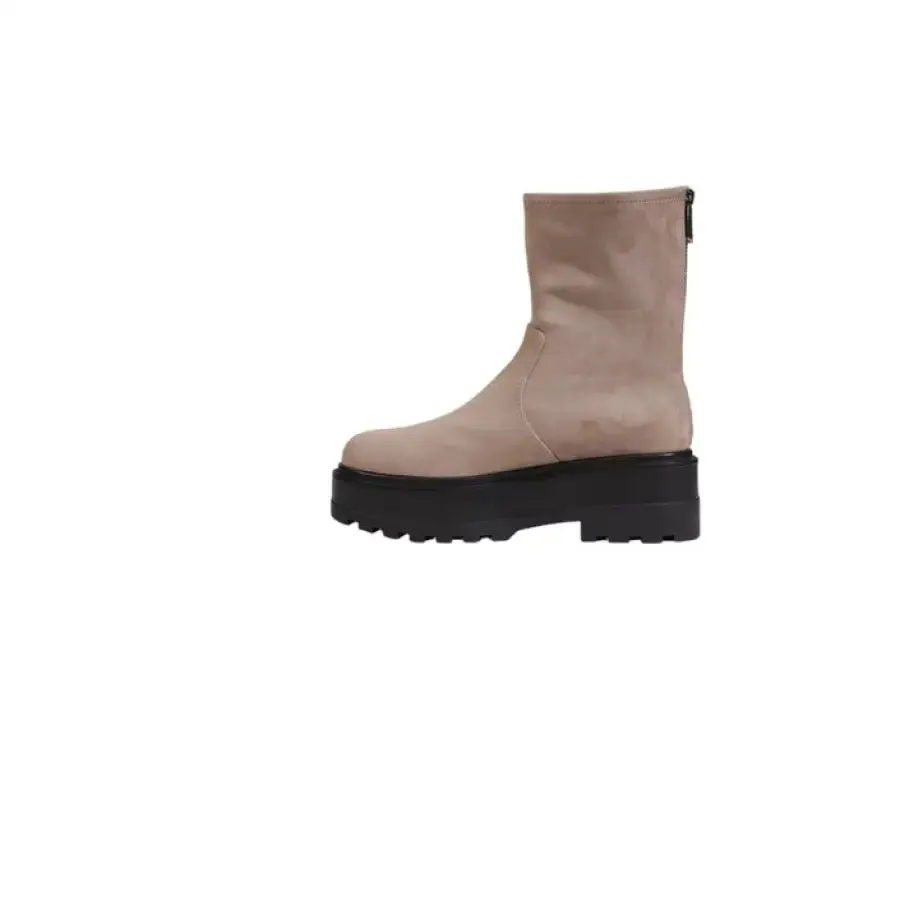 Beige Suede Platform Boot