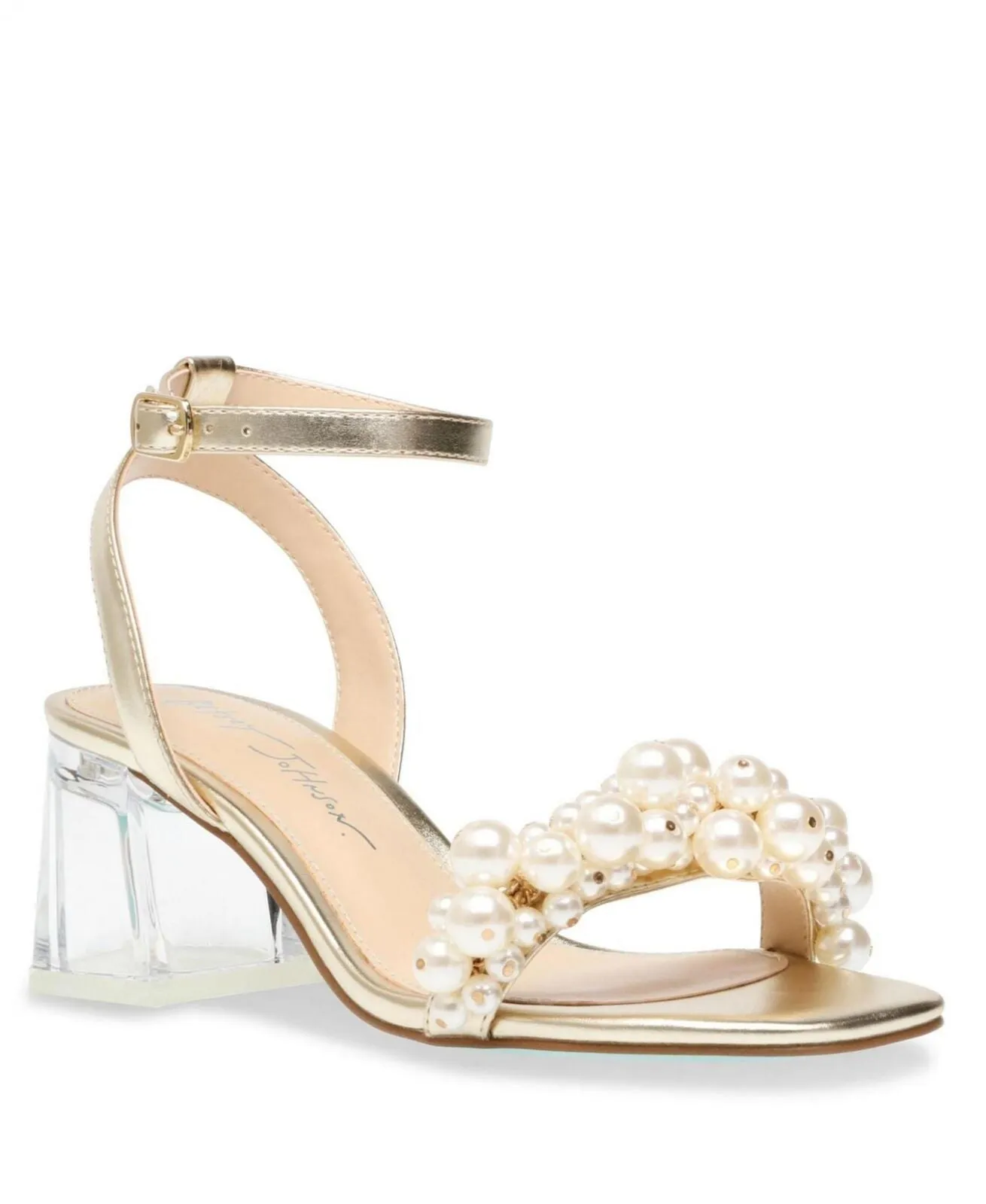 Betsey Johnson Womens Kylee Heeled Heels Sandal Shoes SB-KYLEE Gold Yellow 9M
