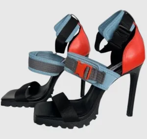 BLACK & BLUE ANKLE STRAP HEELS - REBOOTED - SM REBOOTED