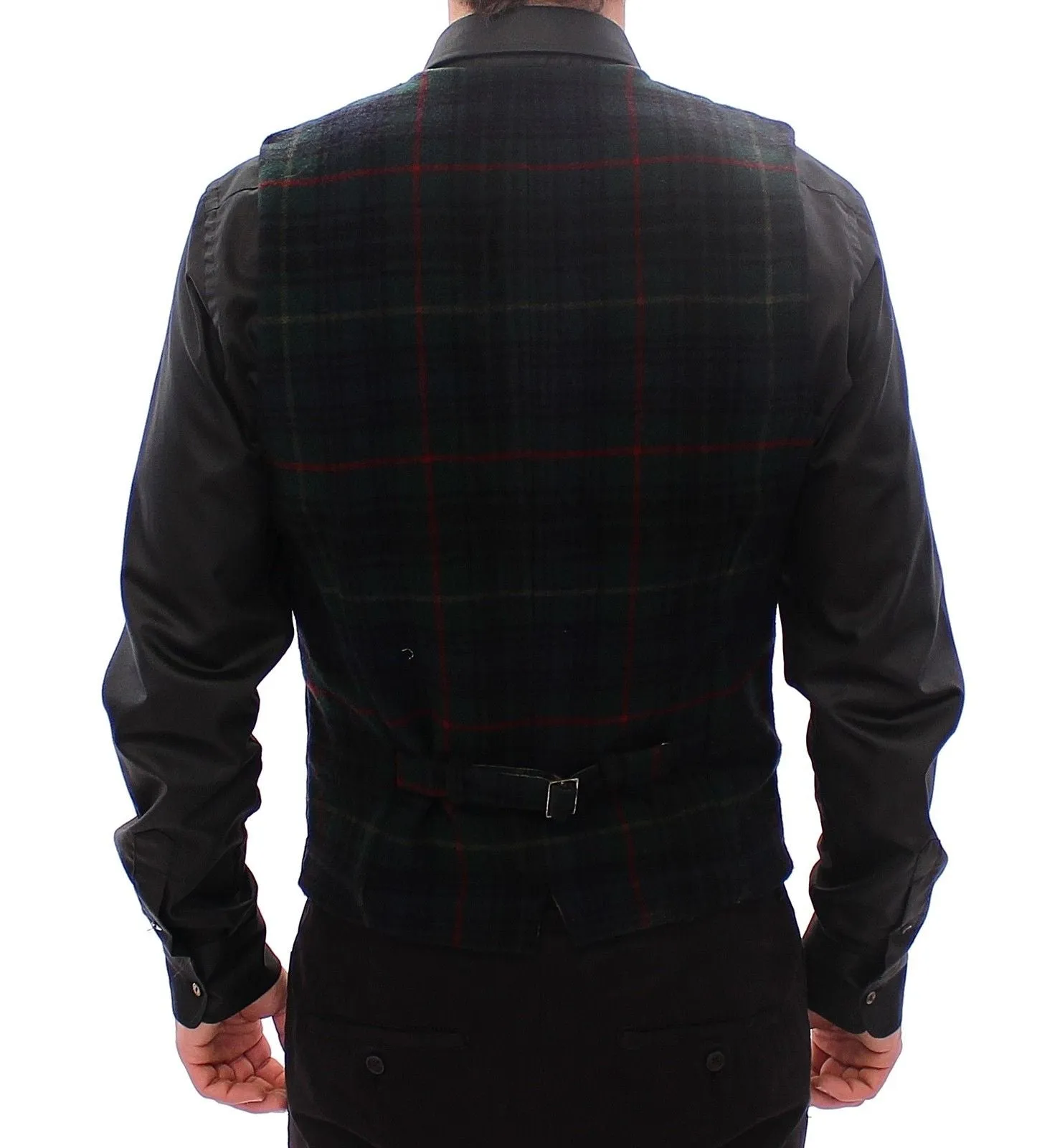 Black Cotton Single Breasted Vest Gilet