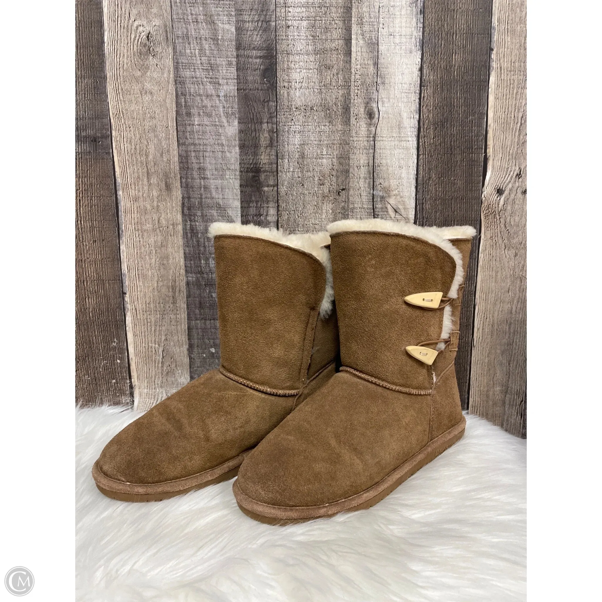 Boots Mid-calf Flats By Bearpaw In Brown, Size: 9