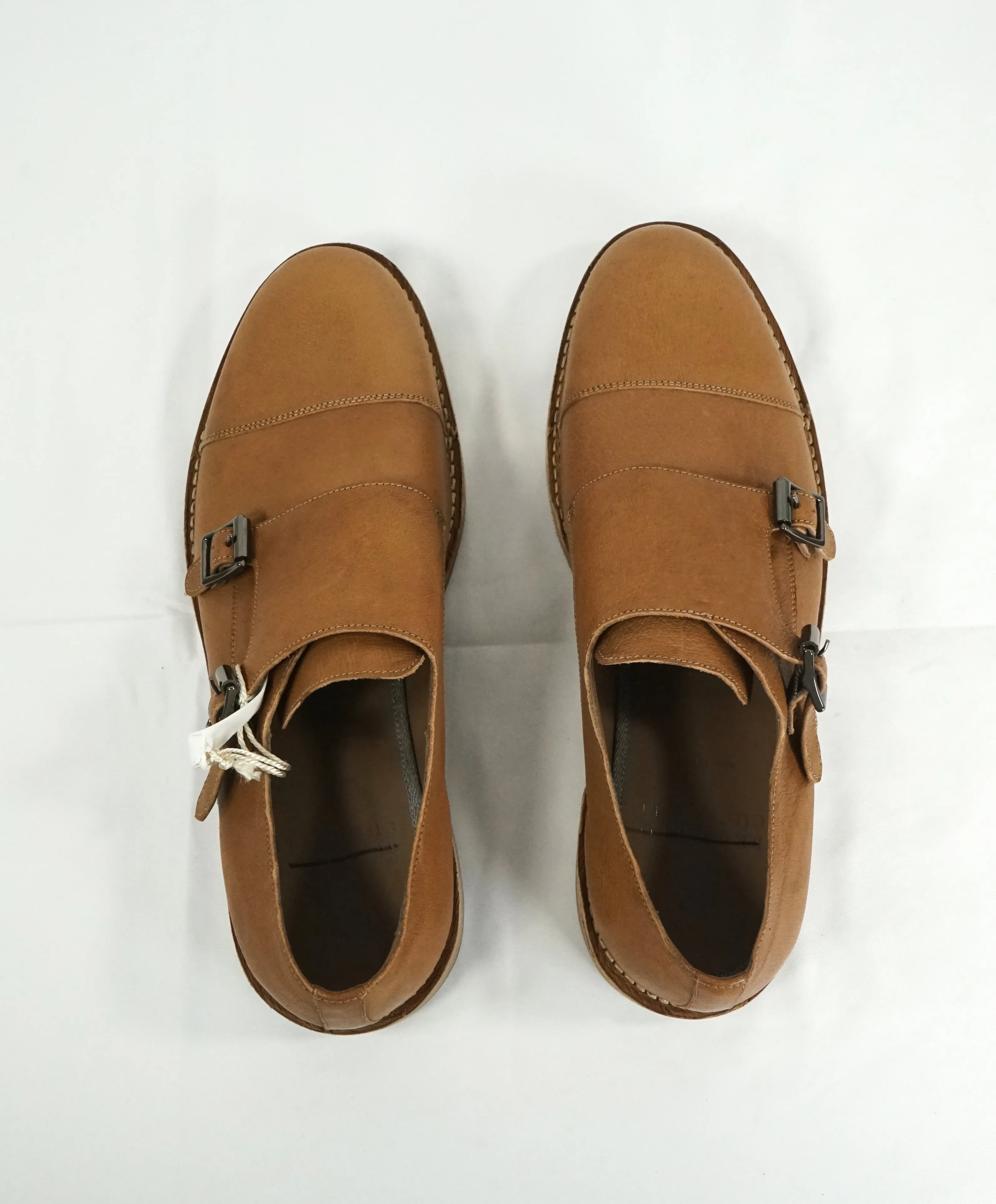 BRUNELLO CUCINELLI - Whiskey Brown Leather Double Monk Strap Loafers - 9