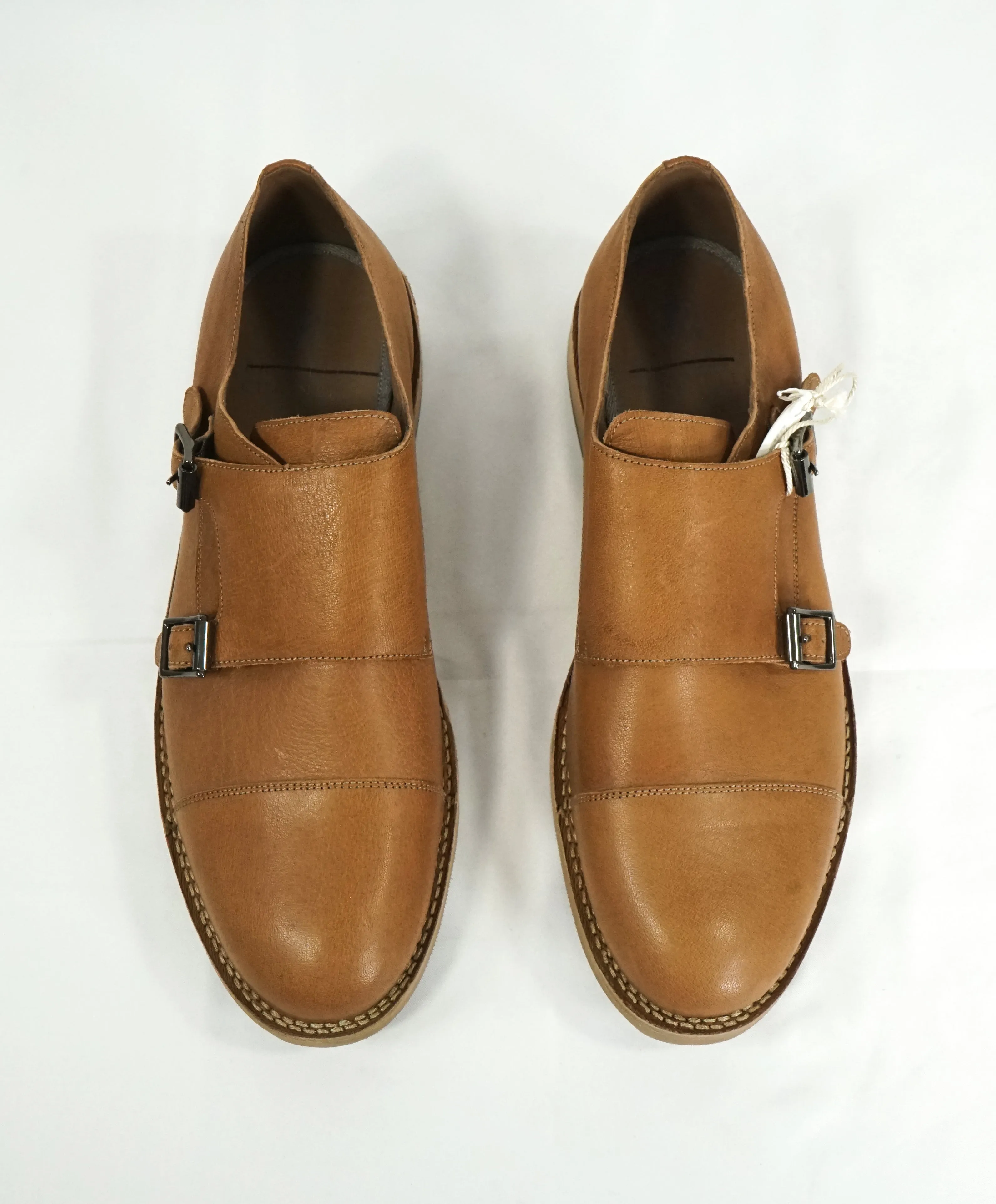 BRUNELLO CUCINELLI - Whiskey Brown Leather Double Monk Strap Loafers - 9