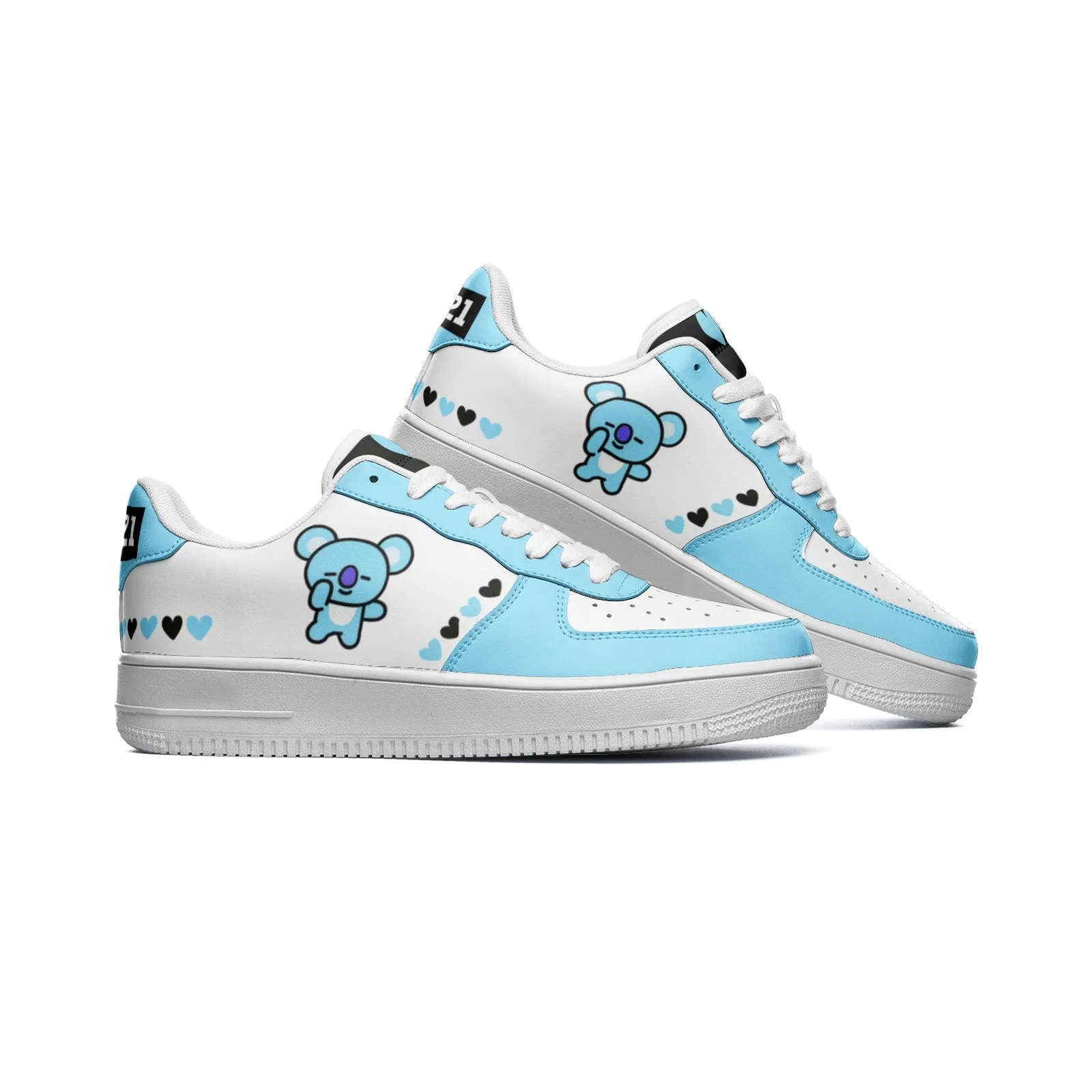 BT21 Koya Unisex Low Top Leather Sneakers - Blue BTS shoes