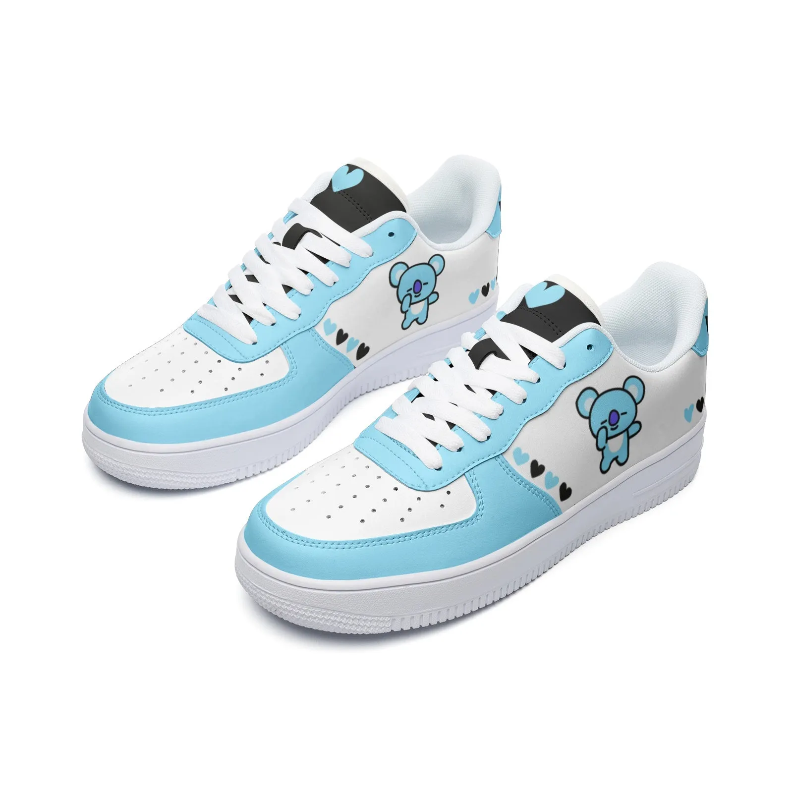 BT21 Koya Unisex Low Top Leather Sneakers - Blue BTS shoes