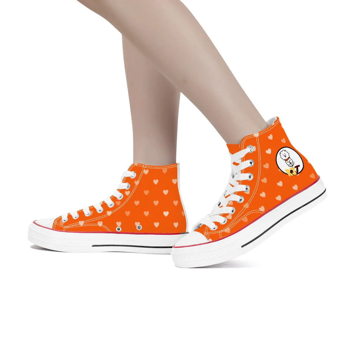 BT21 RJ High Top Canvas Sneakers- Orange