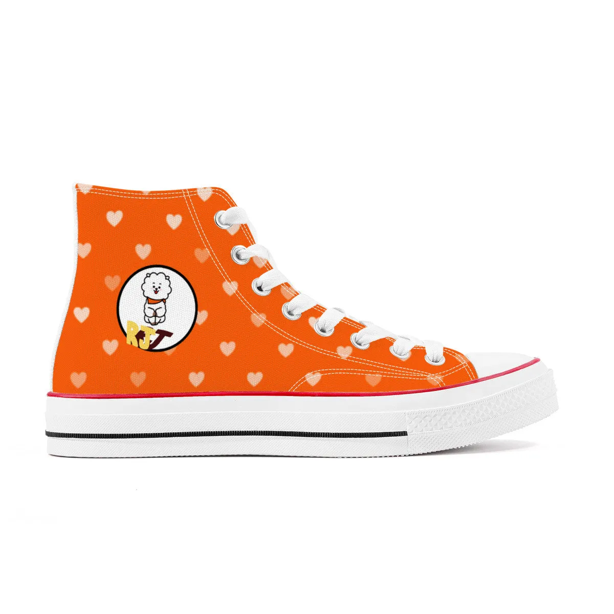 BT21 RJ High Top Canvas Sneakers- Orange