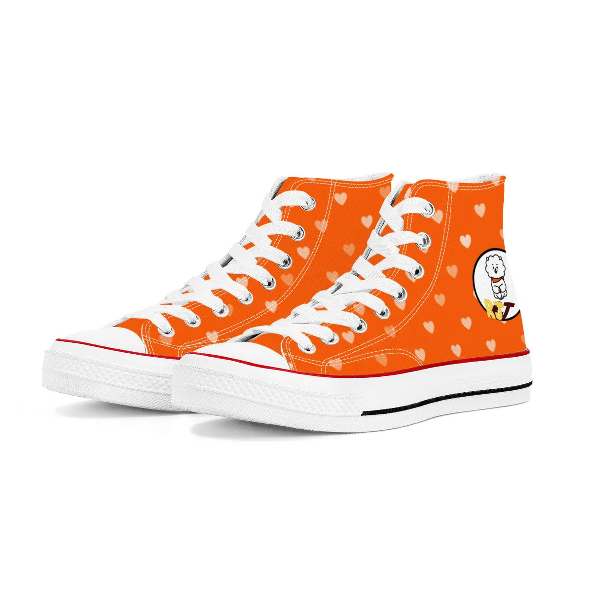 BT21 RJ High Top Canvas Sneakers- Orange