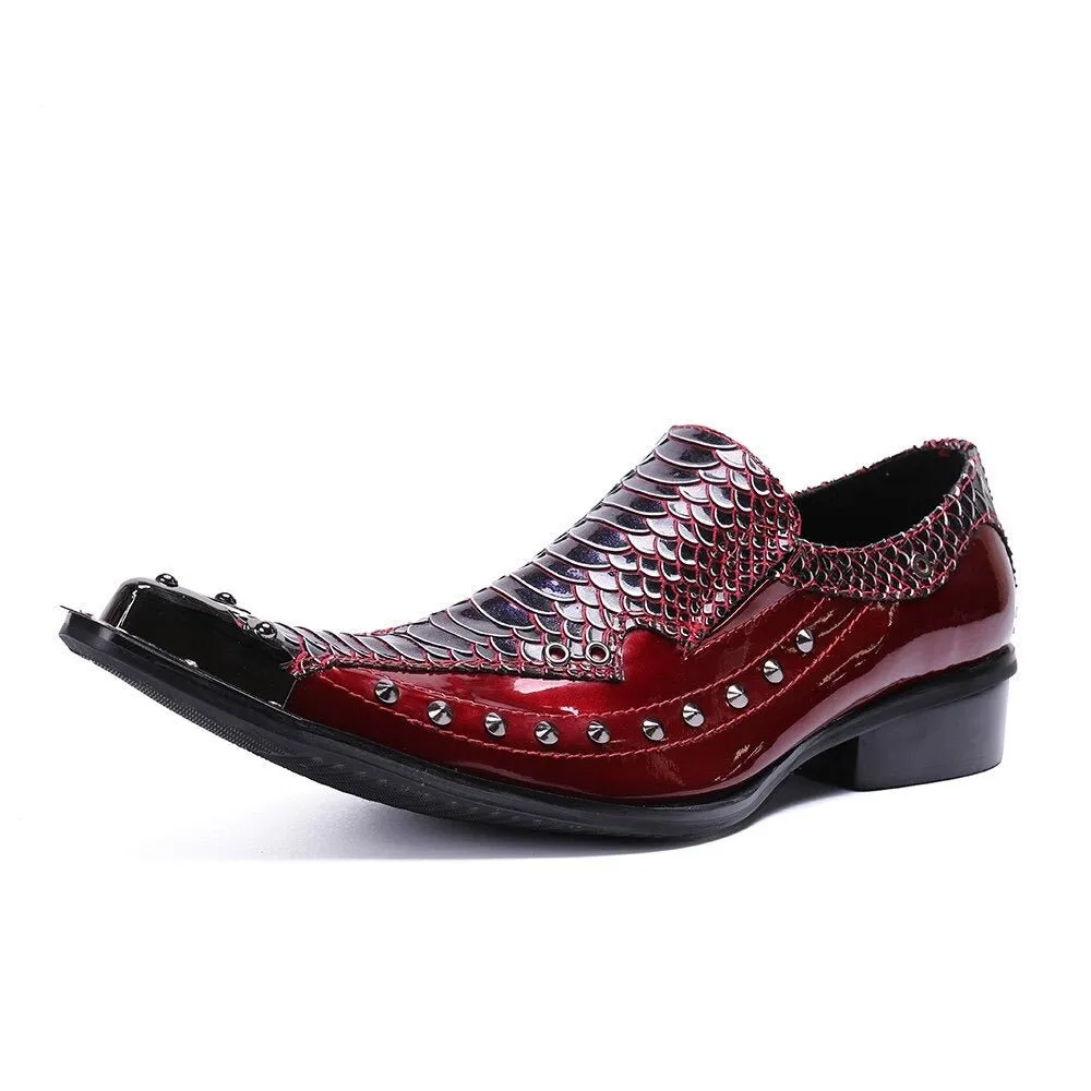Business Style Rivets Men Dress Shoes Oxfords Flats Wedding Shoes