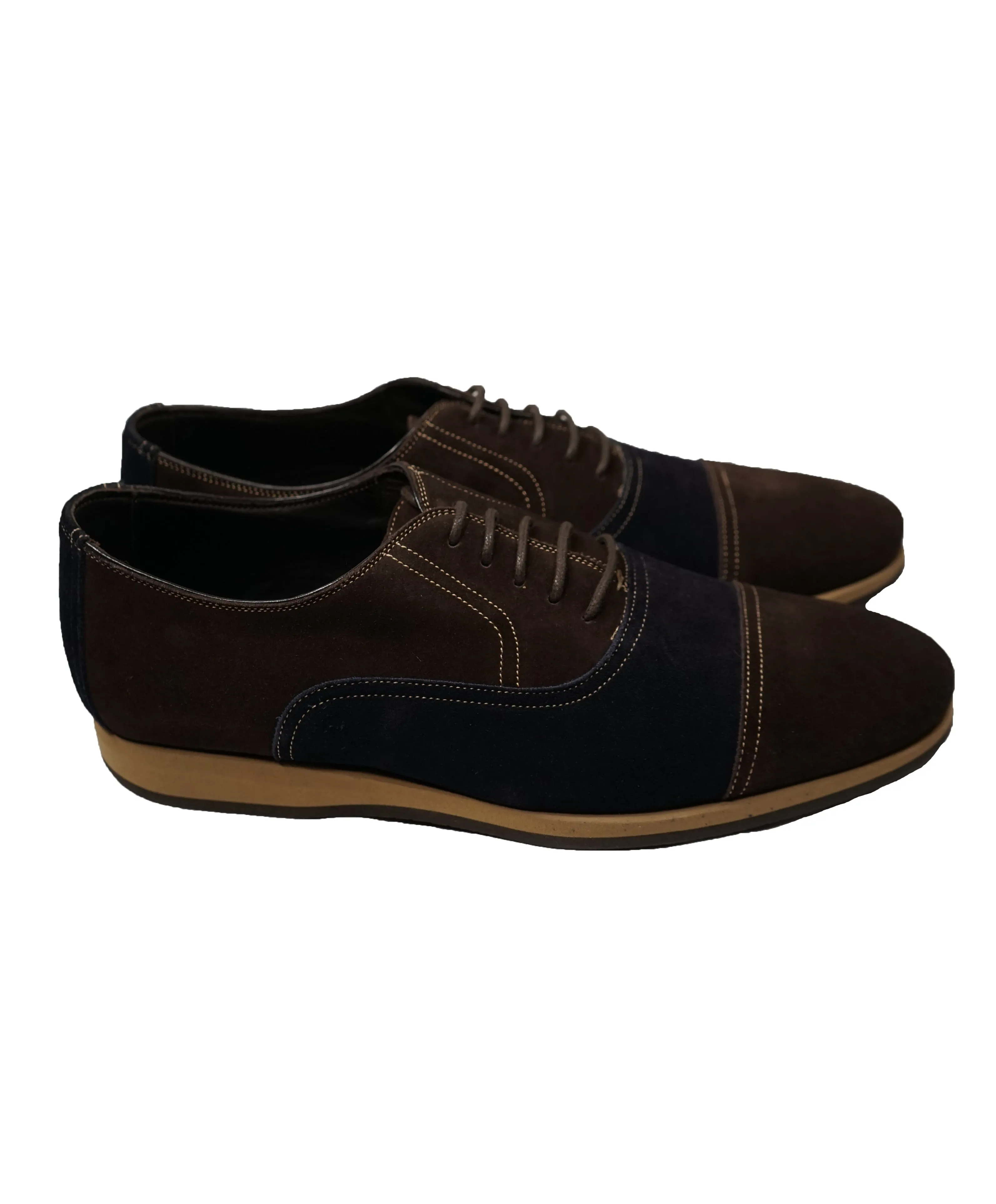 CANALI - BiColor Blue & Brown Suede Oxfords - 9