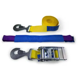 Car Transporter Wheel Straps - Snaphooks & Soft Eye Diverter