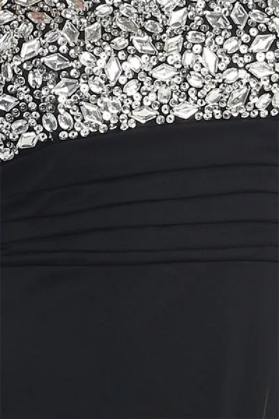 Celavie 2371L High Low Dress Chiffon Sequin/Rhinestone Strapless