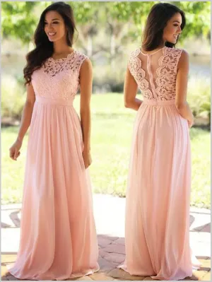 Chiffon Scoop Floor-Length Bridesmaid Dresses With Applique