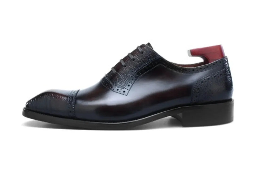 Classic Brown Leather Wingtip Brogue Oxford Shoes
