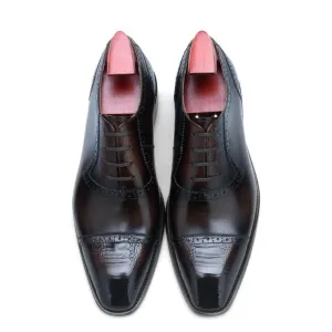 Classic Brown Leather Wingtip Brogue Oxford Shoes