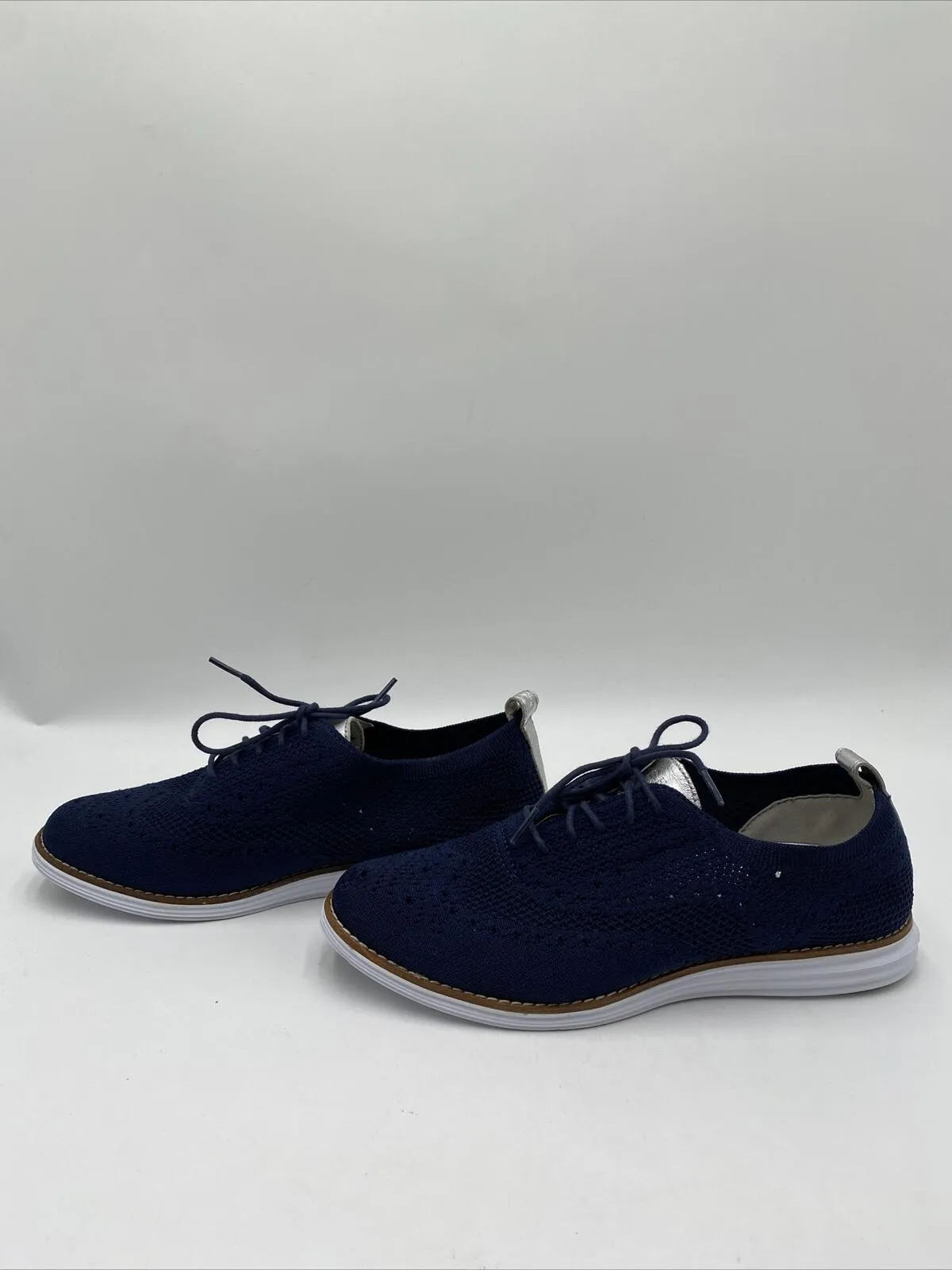 Cole Haan Women's ORIGINALGRAND Stitchlite Wingtip Oxford Shoes Navy 9.5B - Very Good