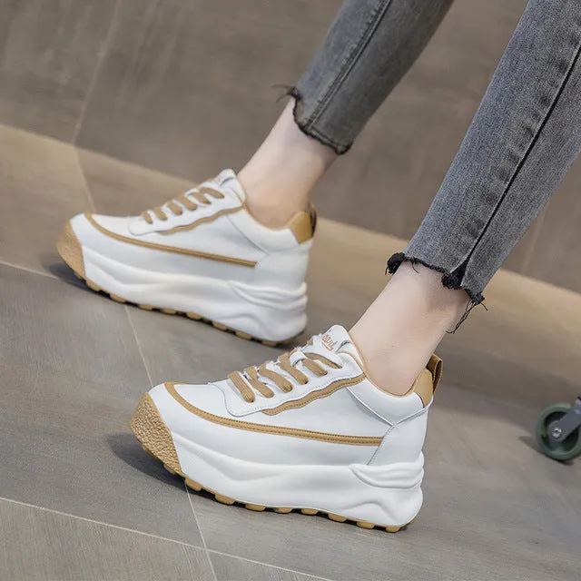 Comfy Casual Shoes Women Platform  8cm Sneakers