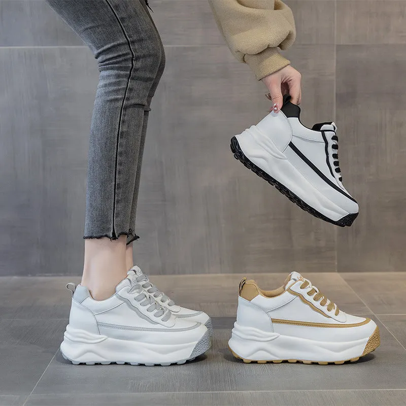 Comfy Casual Shoes Women Platform  8cm Sneakers
