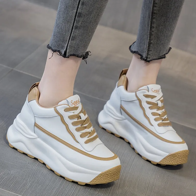 Comfy Casual Shoes Women Platform  8cm Sneakers