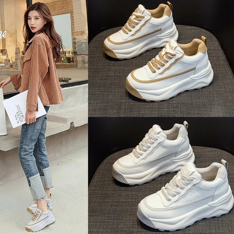 Comfy Casual Shoes Women Platform  8cm Sneakers