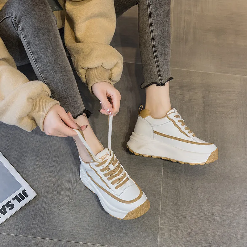 Comfy Casual Shoes Women Platform  8cm Sneakers