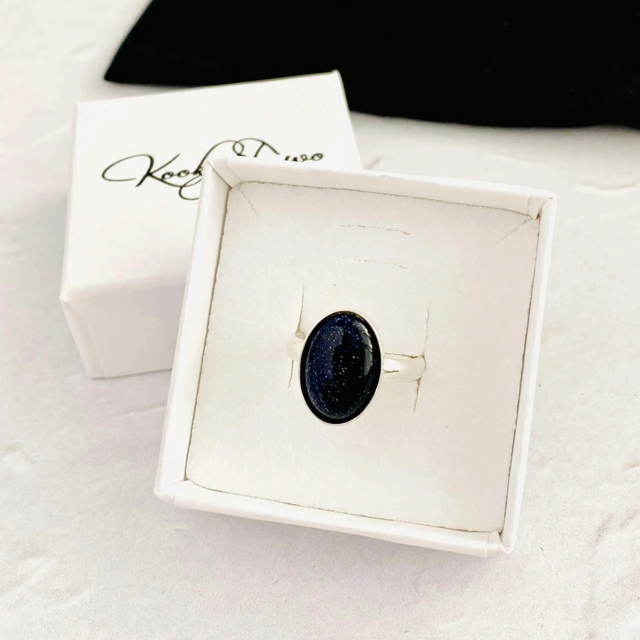 CONFIDENCE | Blue Goldstone Gemstone Ring - Adjustable