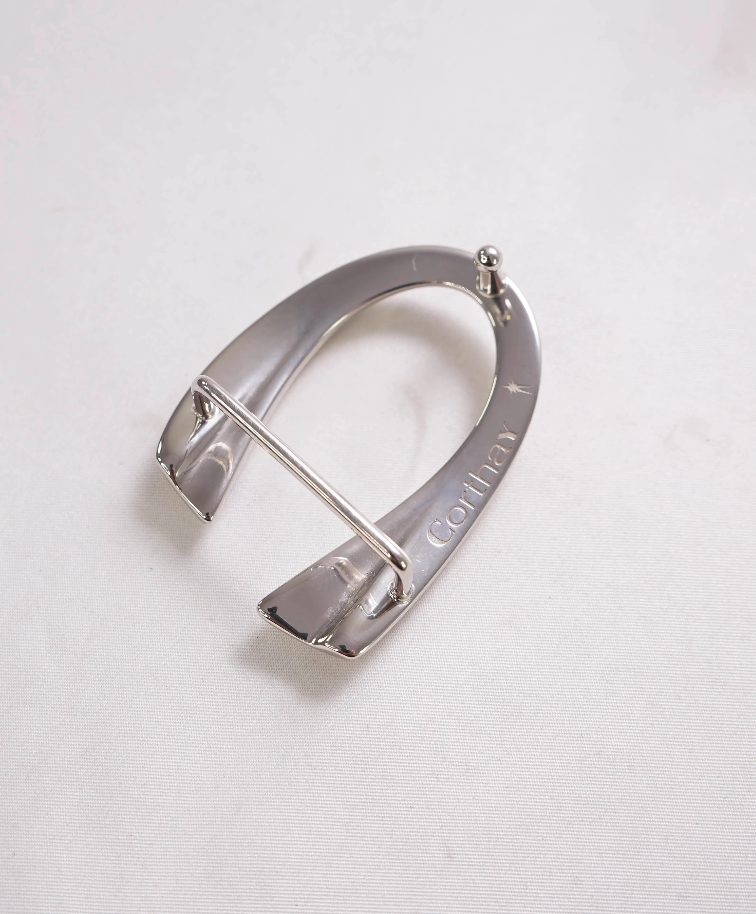 CORTHAY - "ARCA" Silver C Star Logo Belt Buckle -