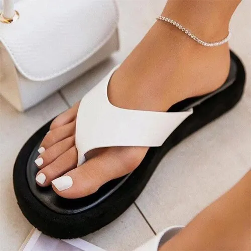creamtopmall Back To School creamtopmall  Women Platform Flip Flops  Woman Thick Bottom Slippers Ladies Casual Flats Female Beach Shoes Plus Size Women's Footwear