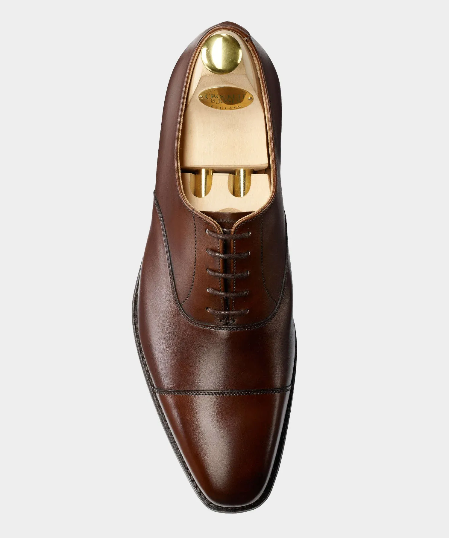 Crockett & Jones Hallam Cap-Toe Shoe in Dark Brown