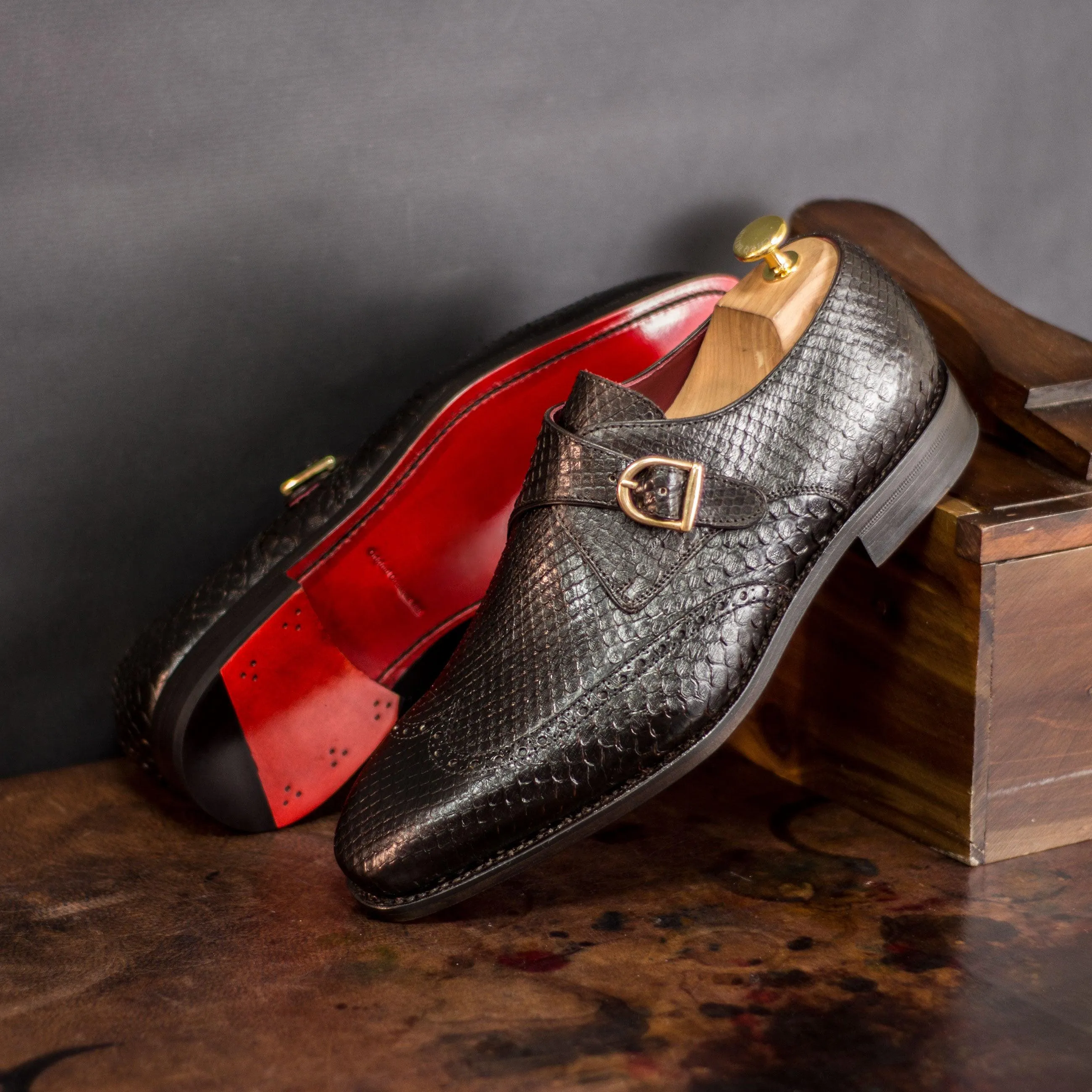 Dark Brown Python Single Monk