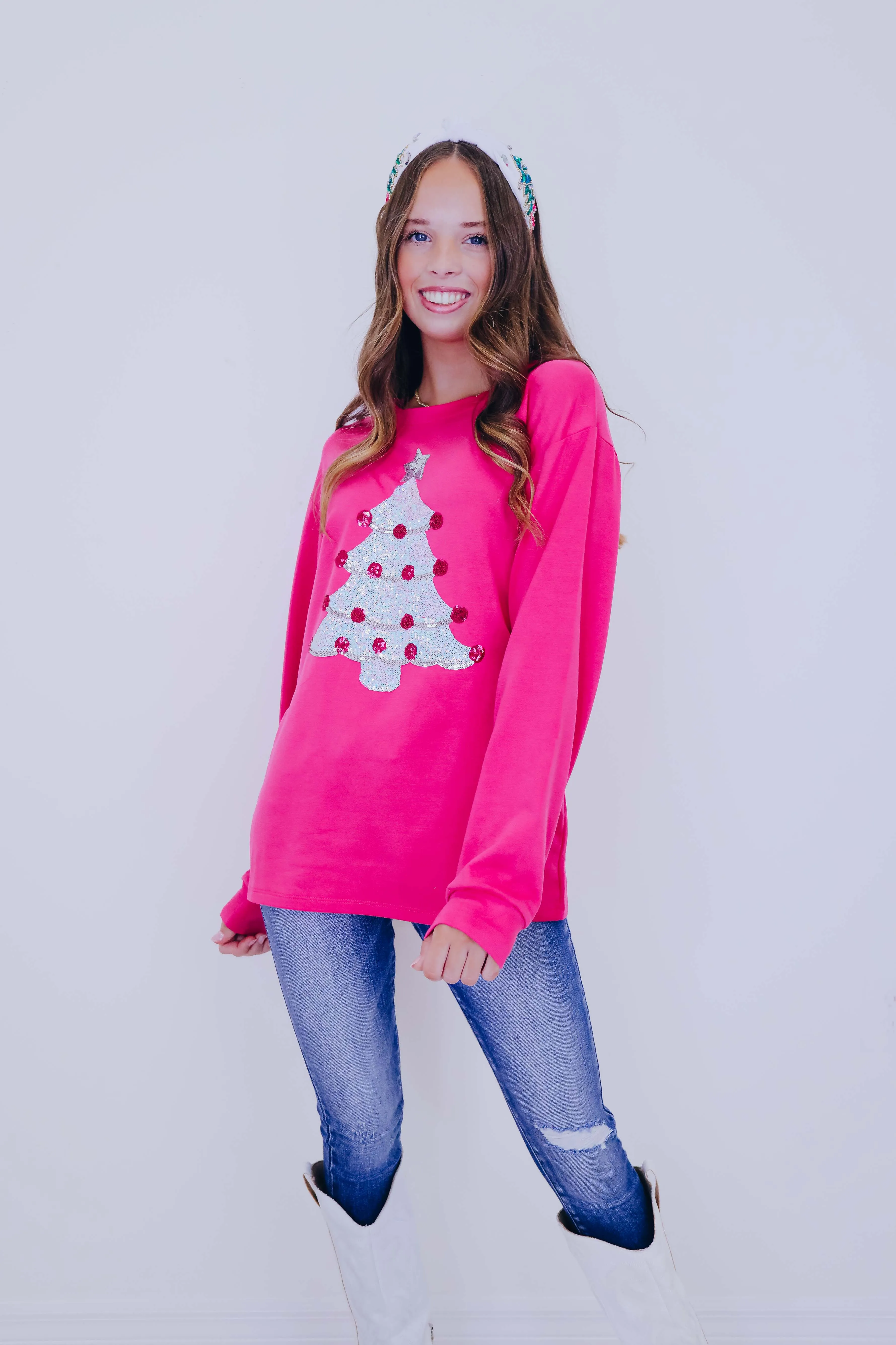 Dazzling Christmas Tree Long Sleeved Top