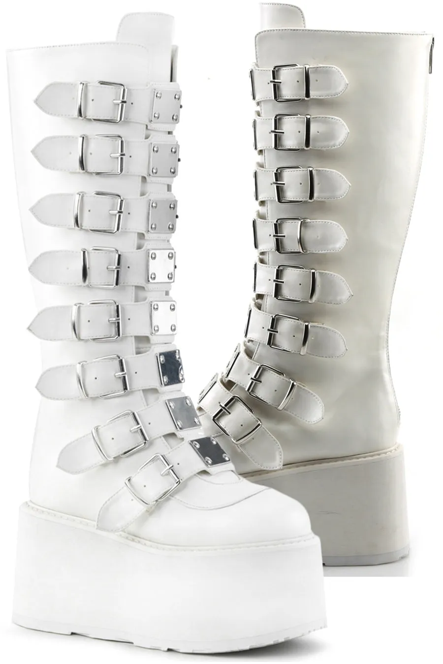 DemoniaCult DAMNED-318 Boots White