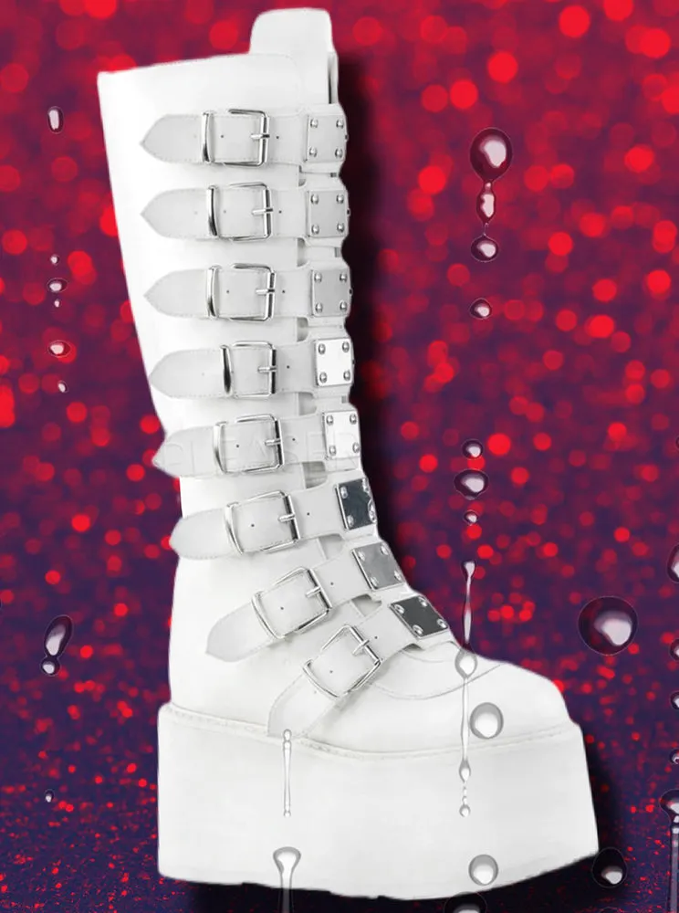 DemoniaCult DAMNED-318 Boots White