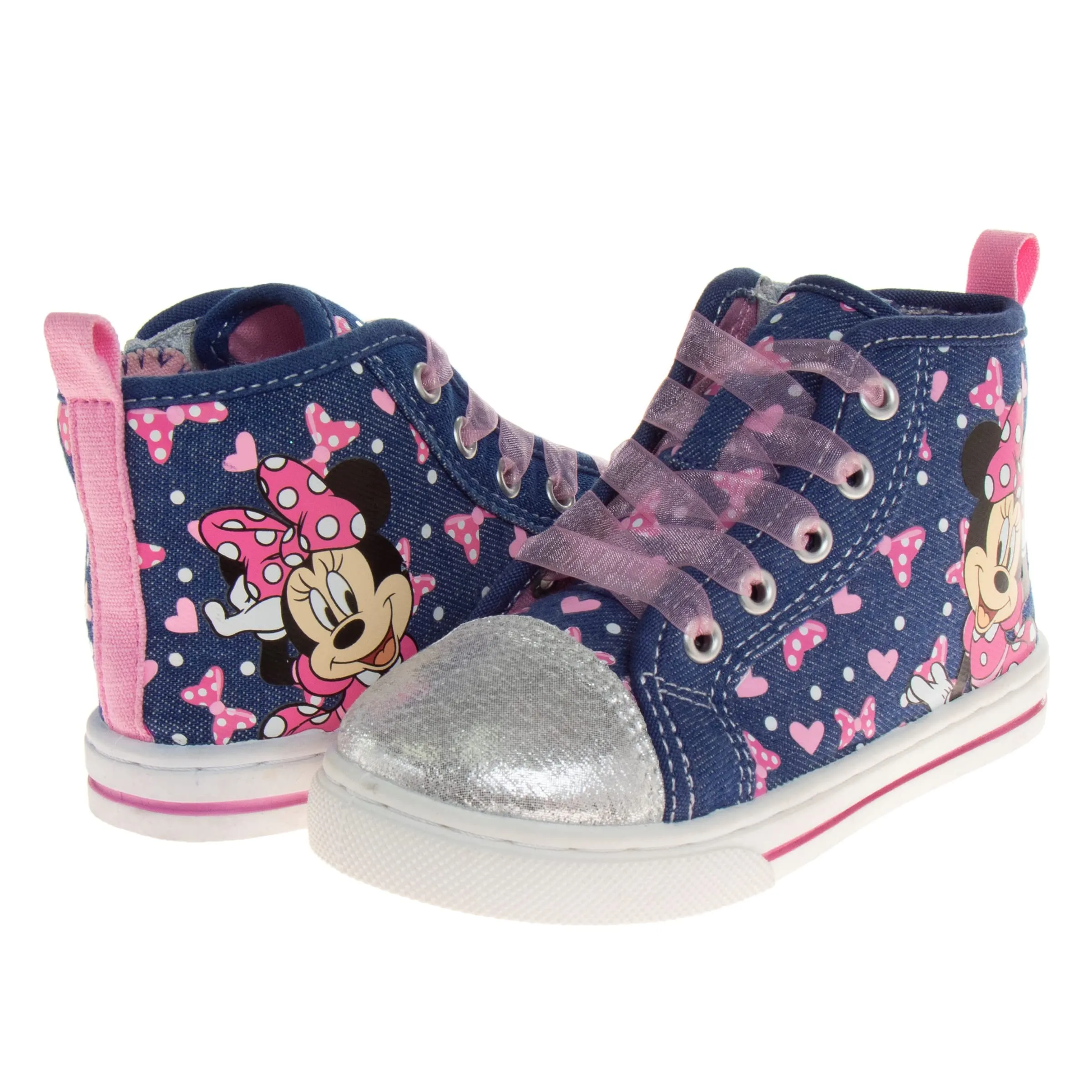 Disney Minnie Mouse Shoes Casual Canvas - Slip on Athletic Sneakers - (Toddler - Little Kids)